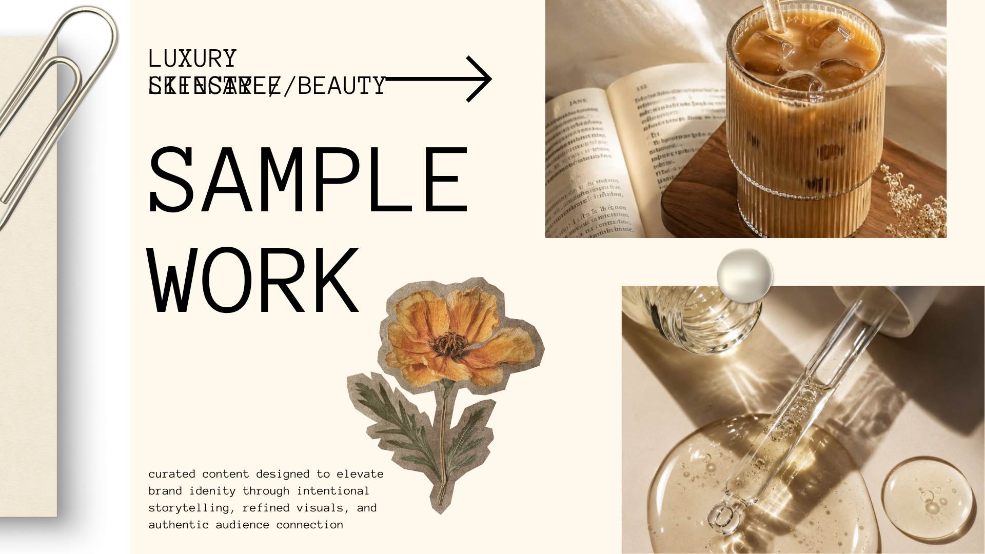 Skincare and beauty sample work